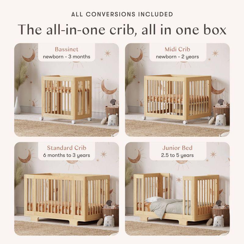 Babyletto Yuzu Natural Wood 8-in-1 Convertible Baby Crib with All Stages Conversion Kit