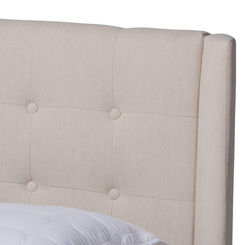 King Naya Platform Bed Beige - Baxton Studio