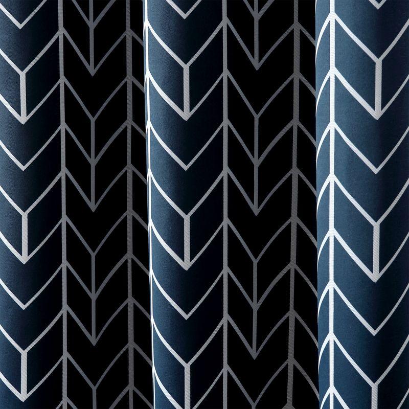 84"x40" Kenwood Chevron Blackout Grommet Top Curtain Panel Navy - Sun Zero: Thermal Insulated, Noise Reduction, Energy Efficient