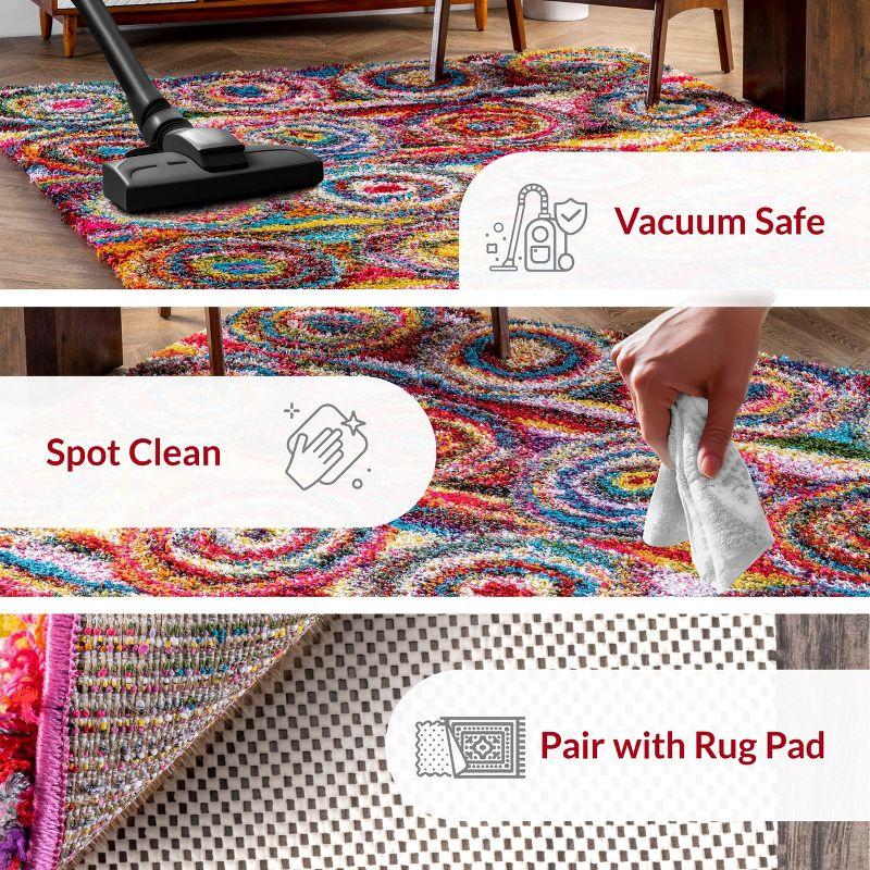 Nuloom Kindra Bohemian Circles Shag Area Rug, Runner 2' 6" x 6', Multicolored