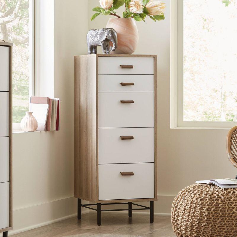 Sky Oak & White Vertical Lingerie Chest with Extra Deep Drawers