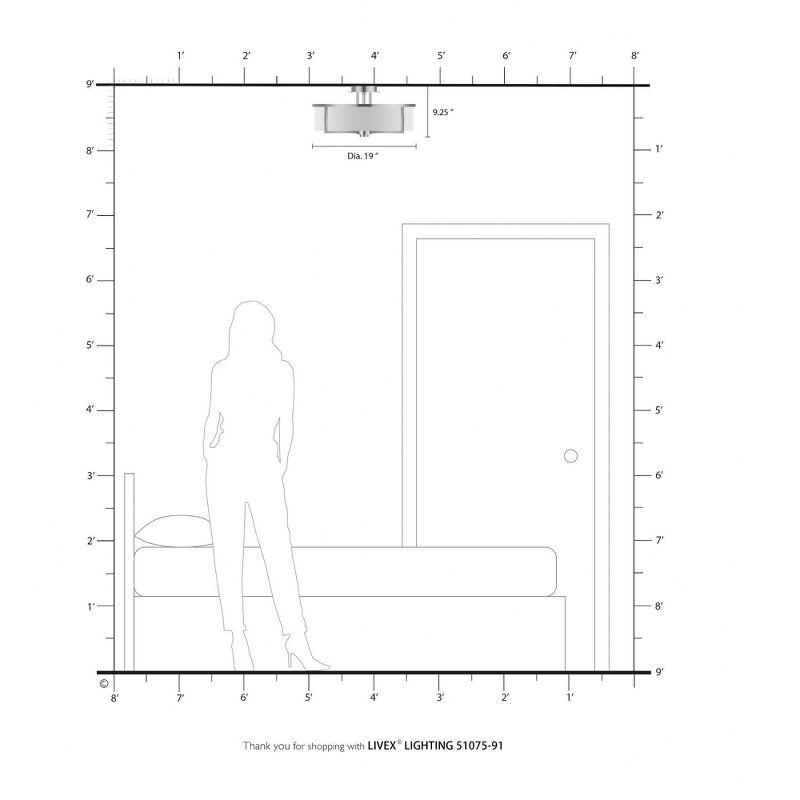 Livex Lighting Wesley 4 - Light Semi-Flush Mount in  Brushed Nickel