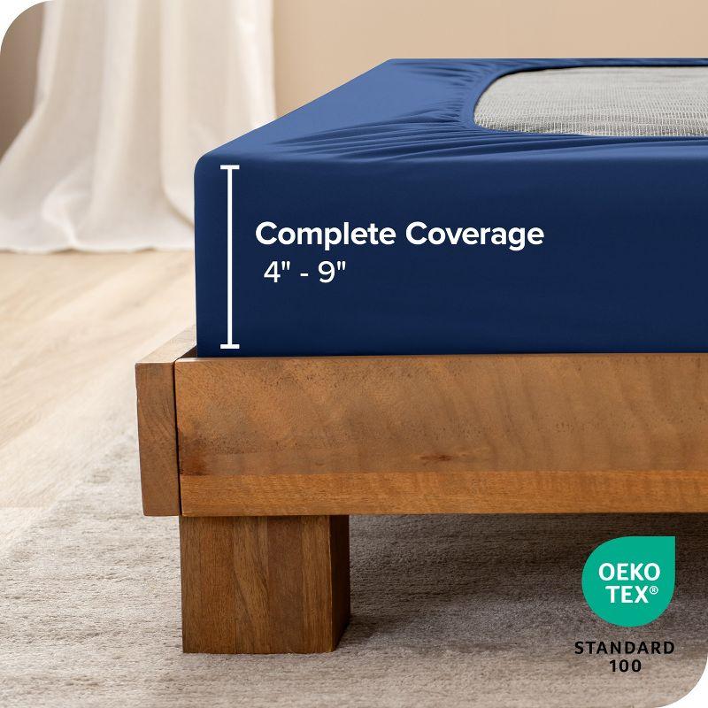 Dark Blue Twin Stretch Box Spring Cover - Wrap Around by Bare Home