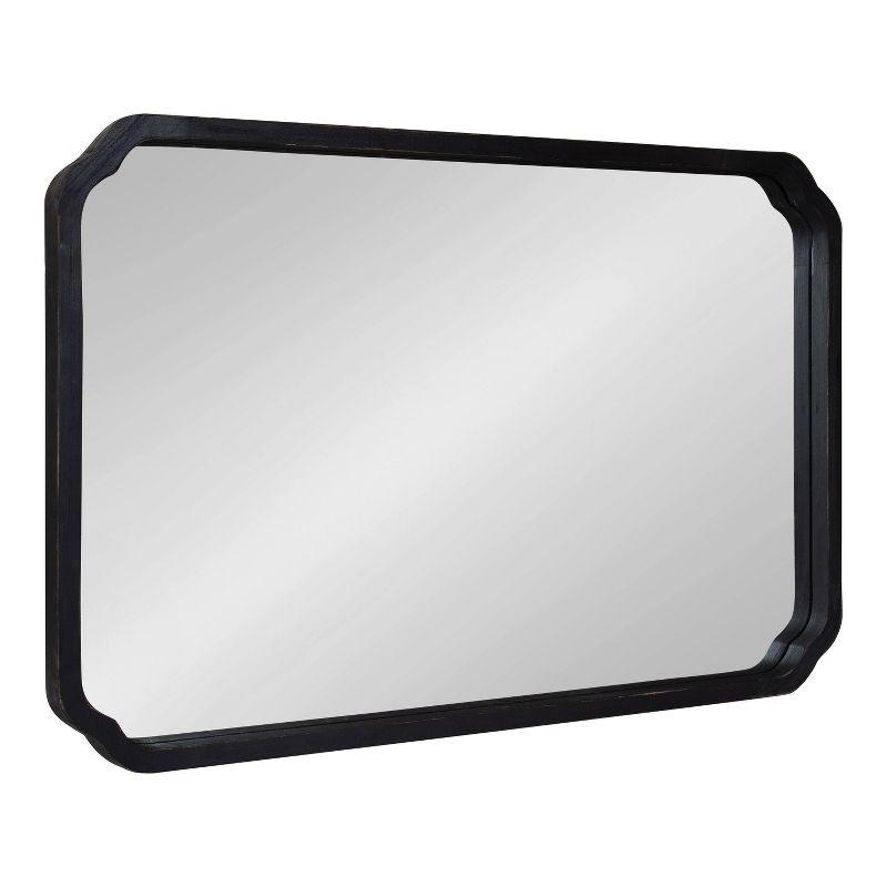 Kate & Laurel All Things Decor 24"x36" Marston Farmhouse Rectangle Wall Mirror Black: Modern Wood Frame, No Assembly Required