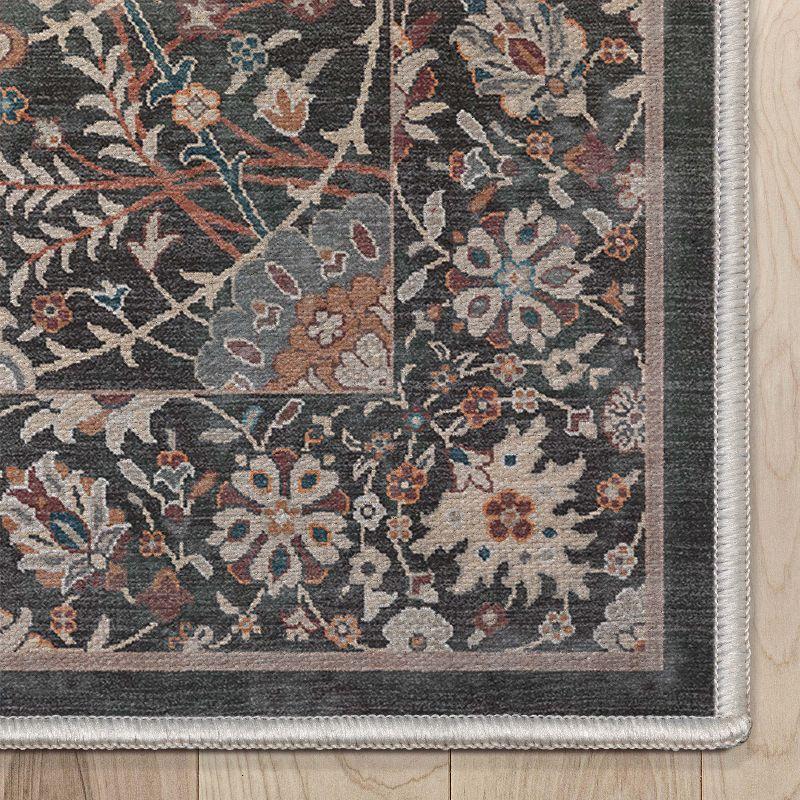 Ervin Liana Vintage Oriental Charcoal Gray Flat-Weave Rug