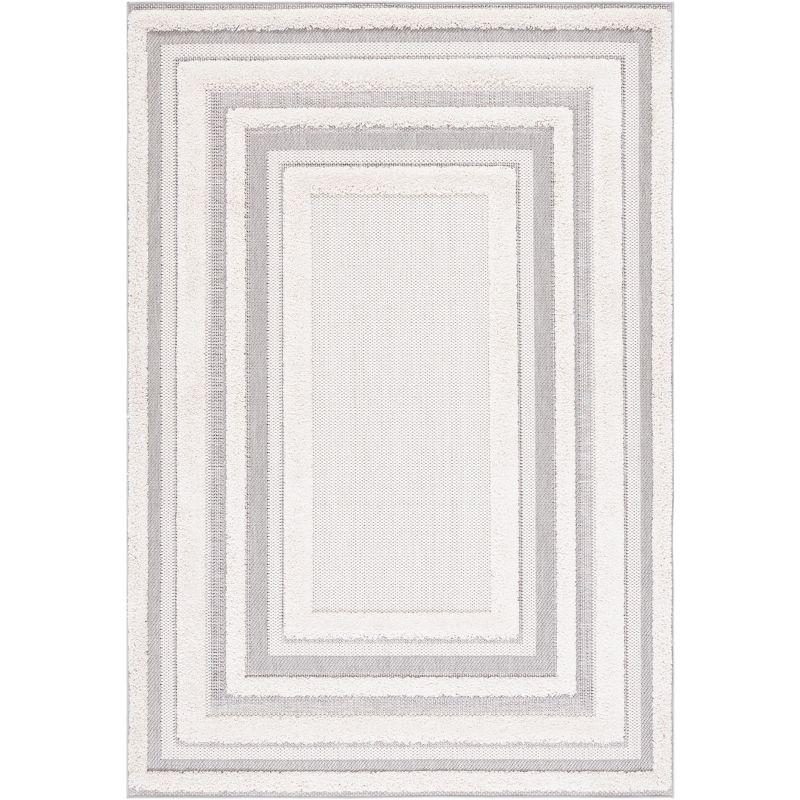 Ivory Synthetic 8' x 10' Easy-Care Indoor/Outdoor Area Rug