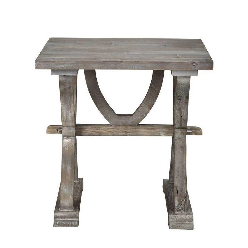 Boraam Colette Reclaimed Wood Side Table Whitewash Finish