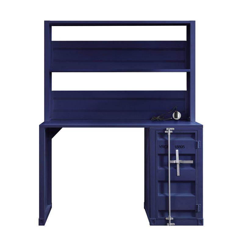 Acme Furniture Cargo 47" Desks Blue: Metal Frame, Hutch Storage, No Assembly, 31"W x 54"D