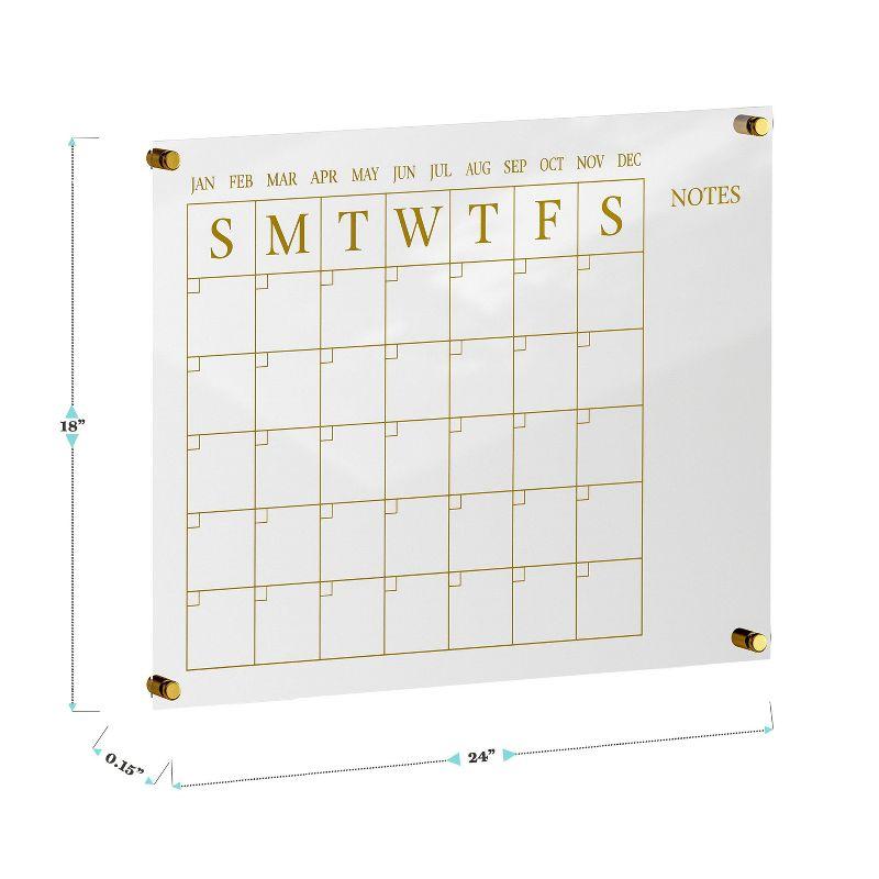 Thomas Martha Stewart Acrylic Wall Calendar with Notes with Dry Erase Marker and Mounting Hardware