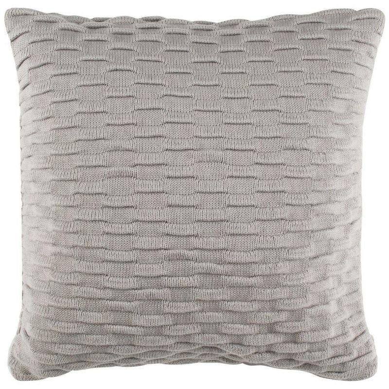 Noela 20" Gray Textured Cotton Throw Pillow