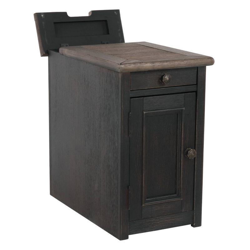 Tyler Creek Chairside End Table with USB Ports and Outlets Grayish Brown/Black - Signature Design by Ashley