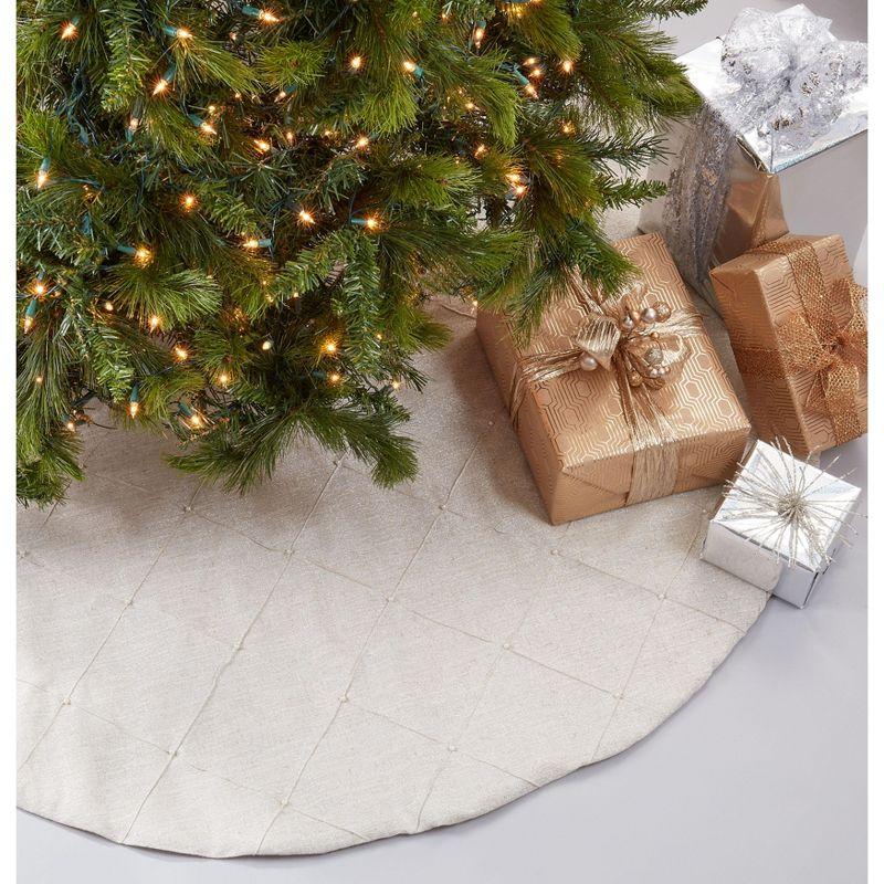 Saro Lifestyle Saro Lifestyle Stitched Christmas Tree Skirt With Diamond Design