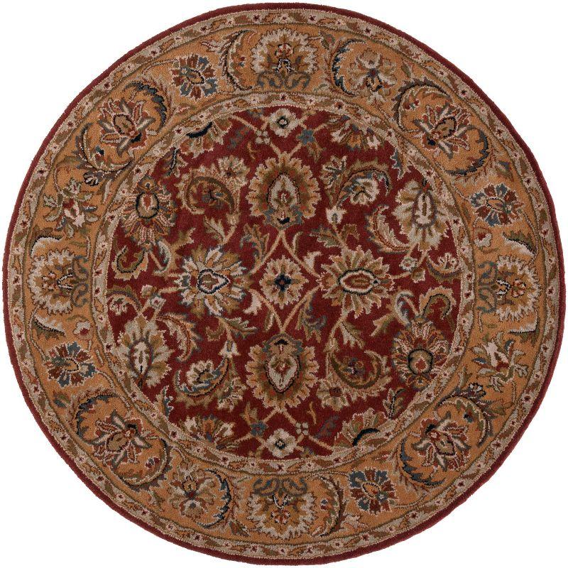 Classic CL758 Hand Tufted Area Rug - Rust/Camel - 5' round - Safavieh.