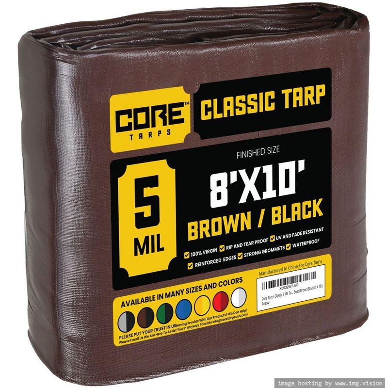 Core Tarps 5 Mil Heavy Duty Polyethylene Tarp, Waterproof, UV Resistant