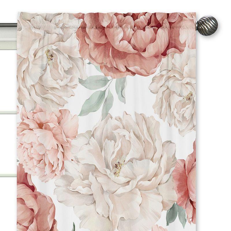 Sweet Jojo Designs Peony Floral Garden Pink and Ivory Semi-Sheer Rod Pocket Curtain Panels by Sweet Jojo Designs (Set of 2)