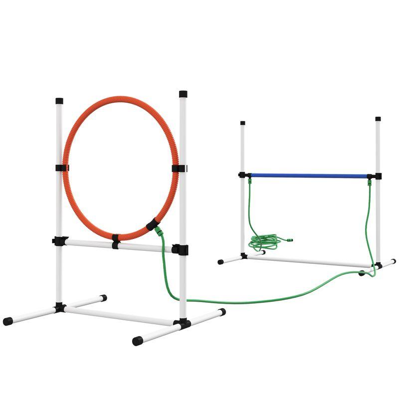 Adjustable Dog Agility Training Set with Jump Ring and Hurdle