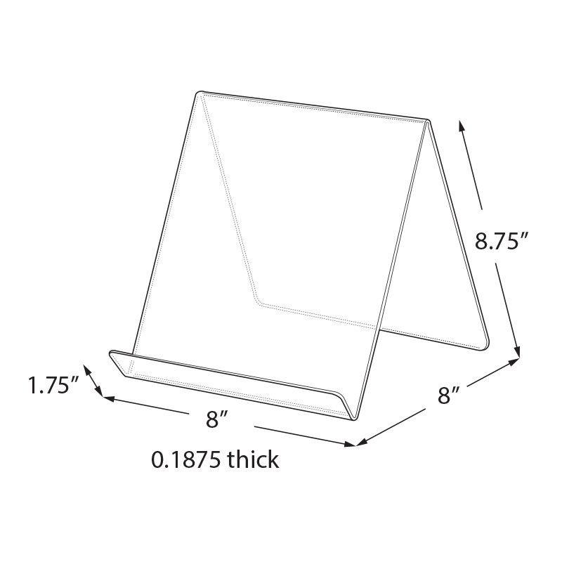 Azar Displays 8"W x 8"D x 8.75"H Easel Display. Front Lip: 1.75"H, 10-Pack (Set of 10)
