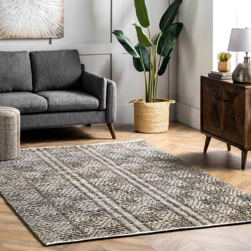 Alden Textured Diamonds Area Rug Dark Gray - nuLOOM