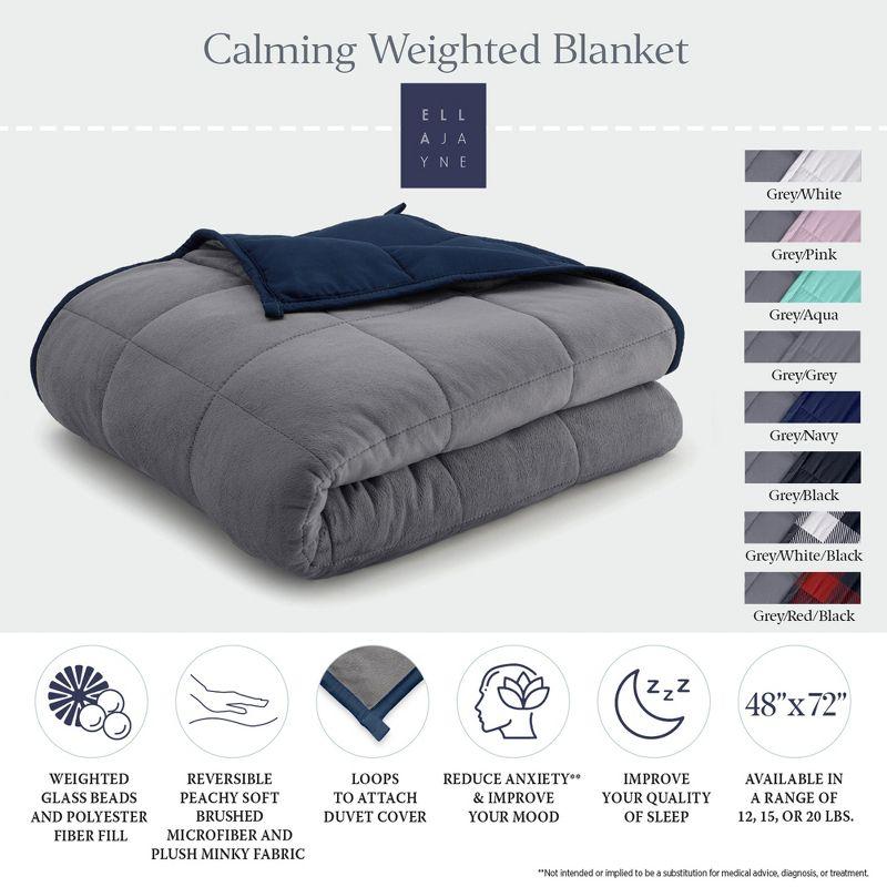 Ella Jayne Weighted Blanket, 15lb  -  Grey/Navy  -  15 lb