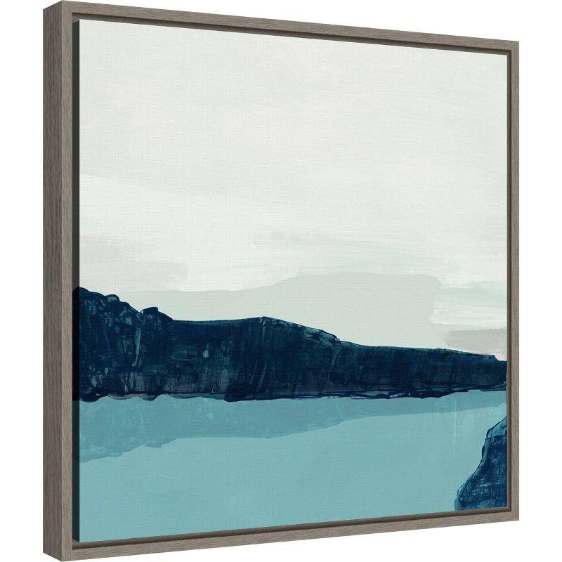 16" x 16" Silent Water by Tom Reeves Framed Wall Canvas - Amanti Art: Modern Style, Lithograph, Sawtooth Back Mount