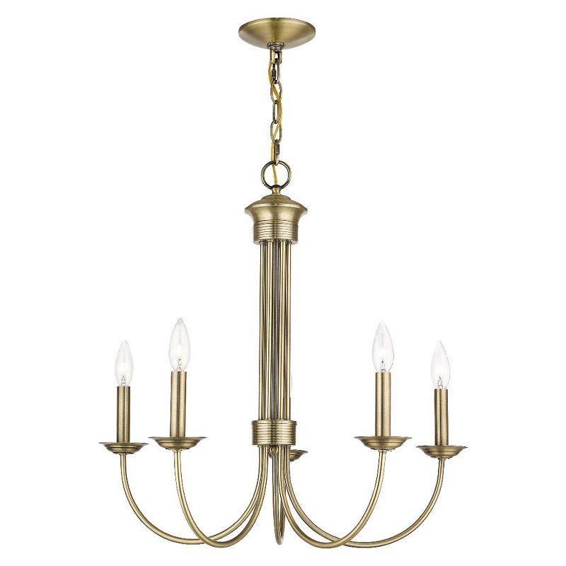 Livex Lighting Estate 5 - Light Chandelier in  Antique Brass