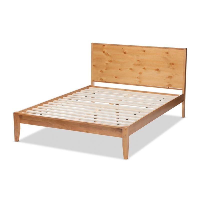 Marana Full Size Natural Pine Upholstered Platform Bed