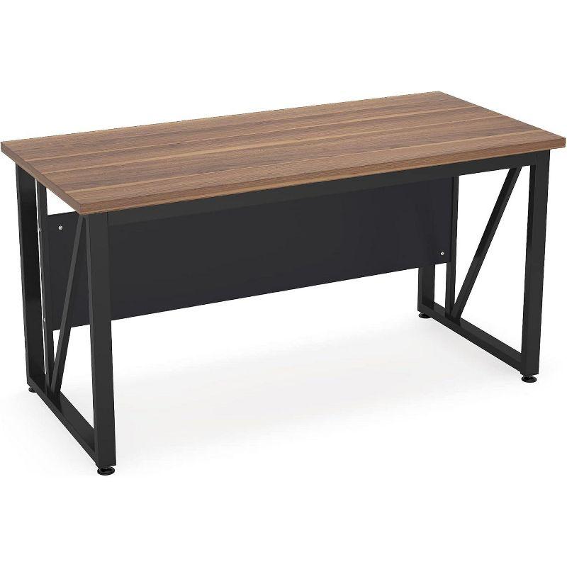 Tribesigns 55 inches Simple Computer Desk, Home Office Desk Writing Table for Workstation, Brown and Black