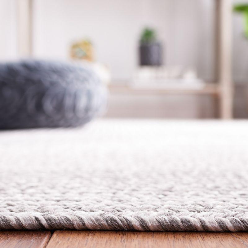 Gray Braided Reversible Synthetic Area Rug