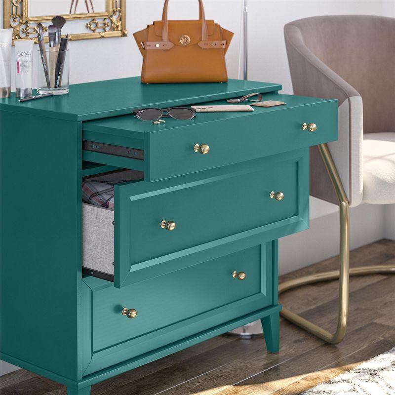 Monticello 2 Drawer Dresser w/ Pull-out Desk, Emerald Green