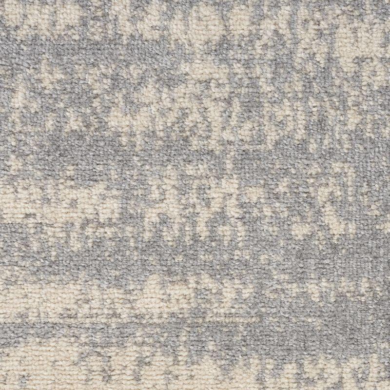 Essentials 5' Square Grey/Beige Abstract Synthetic Outdoor Rug