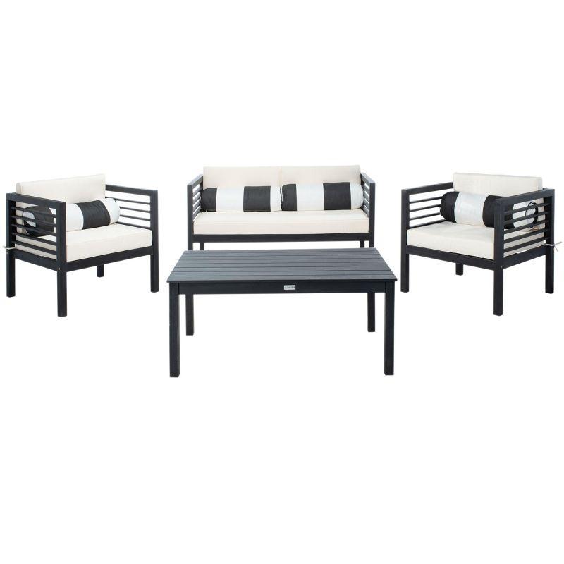 Wade Logan® Arlethe Wood 4 - Person Patio Conversation Sets with Cushions