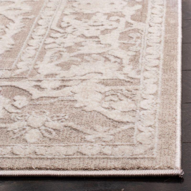 Elegant Floral Charm Beige & Cream 6' x 9' Cotton Blend Area Rug