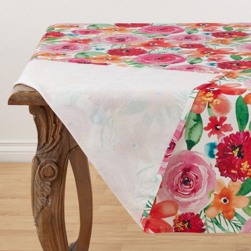 Saro Lifestyle Large Floral Print Tablecloth, Multi, 65" x 65"