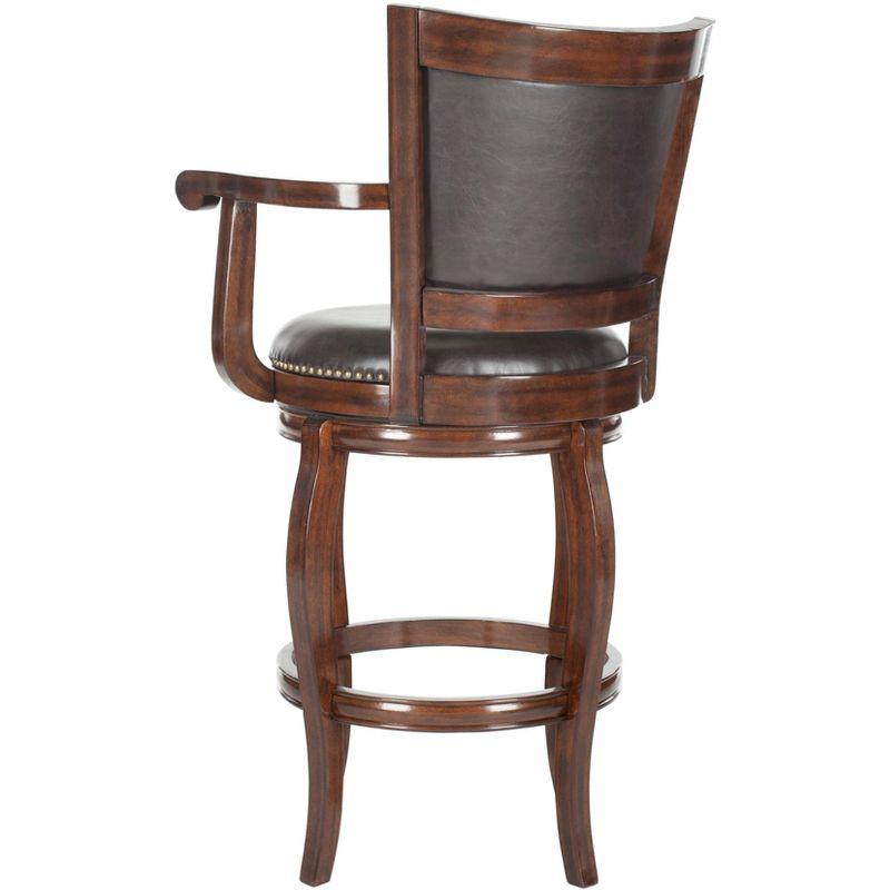 Gitano Swivel Bar Stool - Espresso/Brown - Safavieh