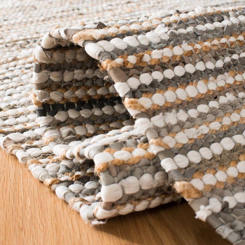 Vintage Leather VTL373 Hand Woven Indoor Accent Rug - Grey/Multi - 2'3"x4' - Safavieh.