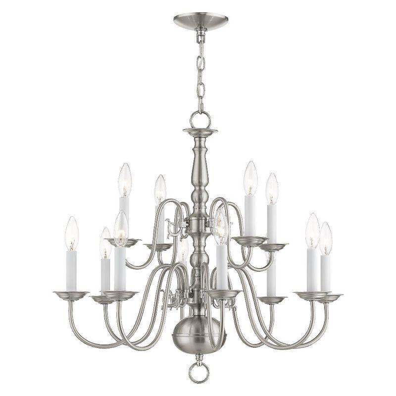 Livex Lighting Williamsburgh 12 - Light Chandelier in  Brushed Nickel