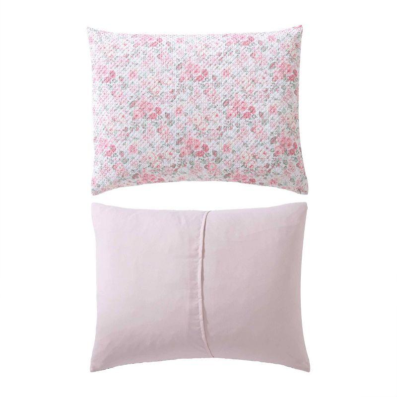 Laura Ashley Laura Ashley Quartet Pink Reversible Easy Care Dorm Bonus Bed Set
