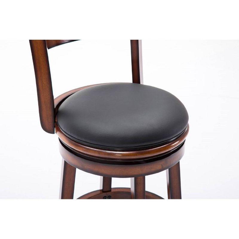 Boraam Industries Palmetto Swivel 24" Counter Height Barstool: Upholstered, Curved Back, Hardwood