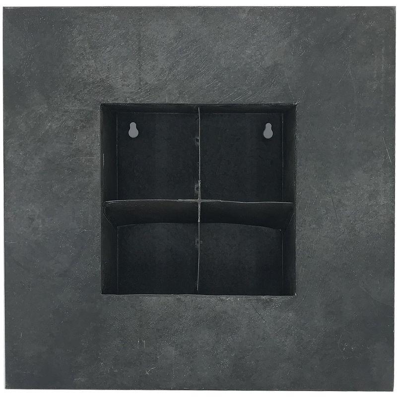 Modern Home Living Wall Galvanized Steel/Zinc Succulent Planter (Black Zinc, 4 Pocket)