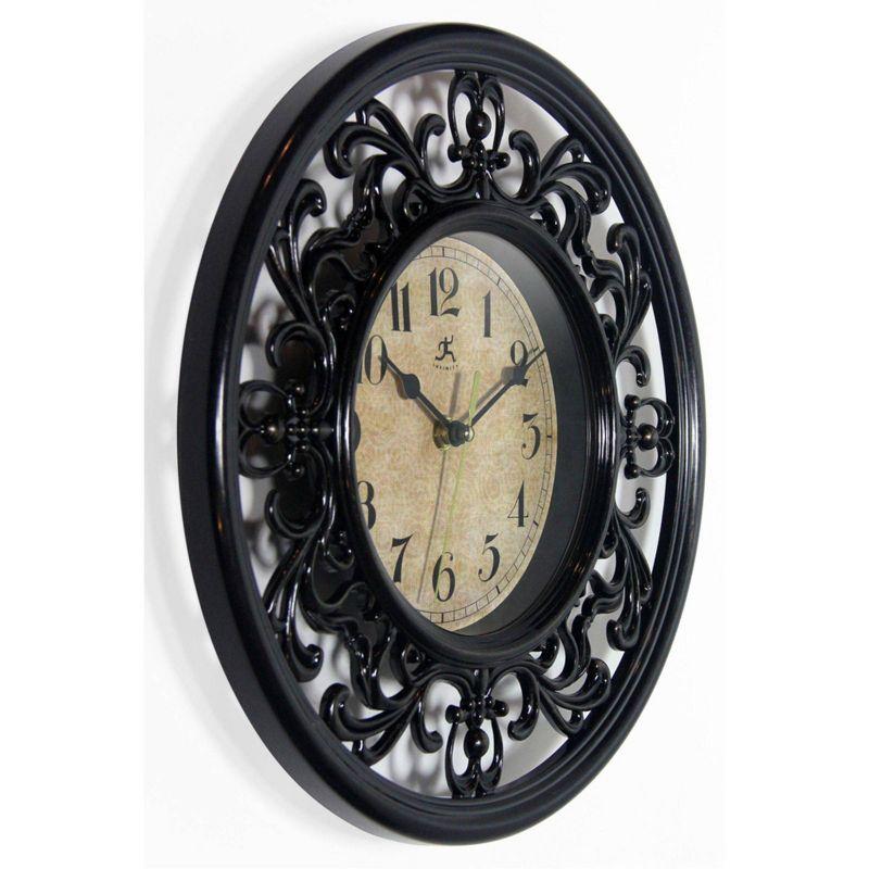 12" Sofia Wall Clock Brown - Infinity Instruments: Modern Analog Indoor Timepiece for Living Room, Kitchen