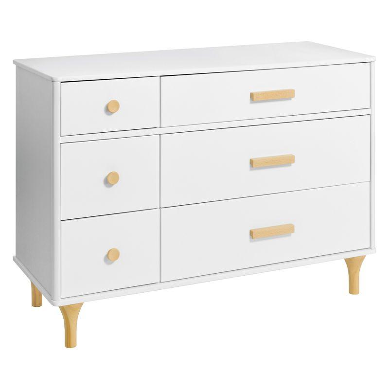 Lolly 6-Drawer Double Dresser in White and Natural