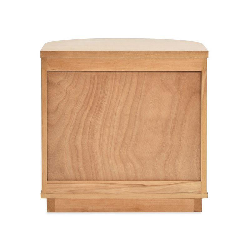 Jennifer Taylor Home Valentine 24" 2-Drawer Storage Side Table, Natural Brown Beech Wood