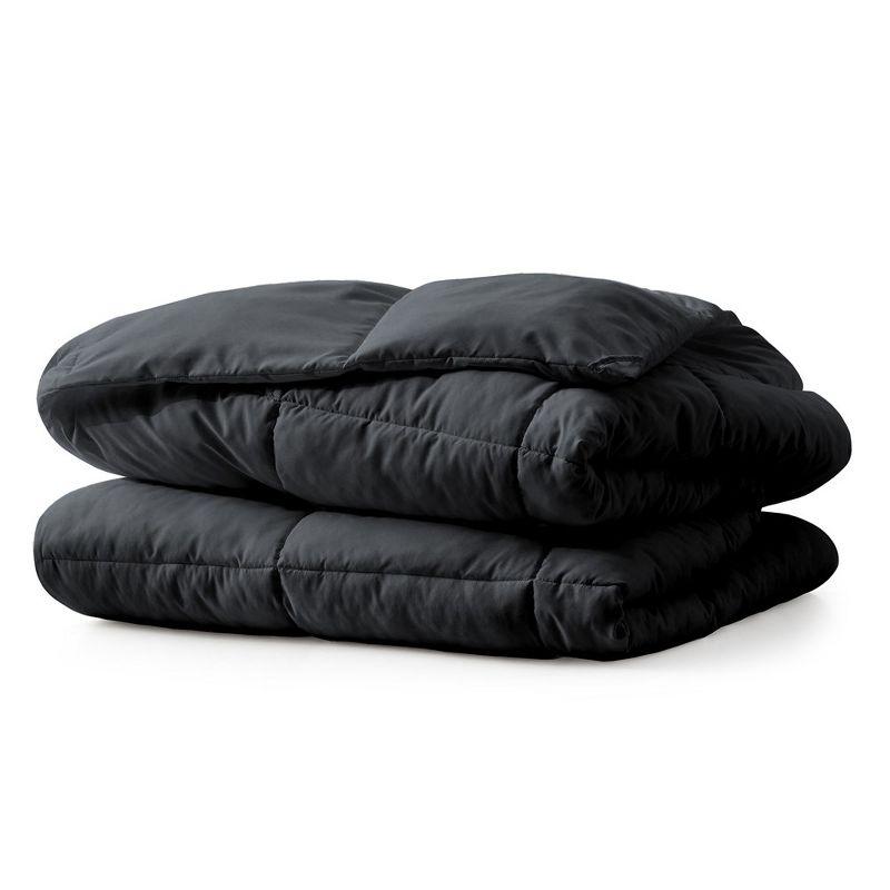 Peace Nest Lightweight Down Alternative Comforter Duvet Insert with Soft Microfiber Shell, Black, Full