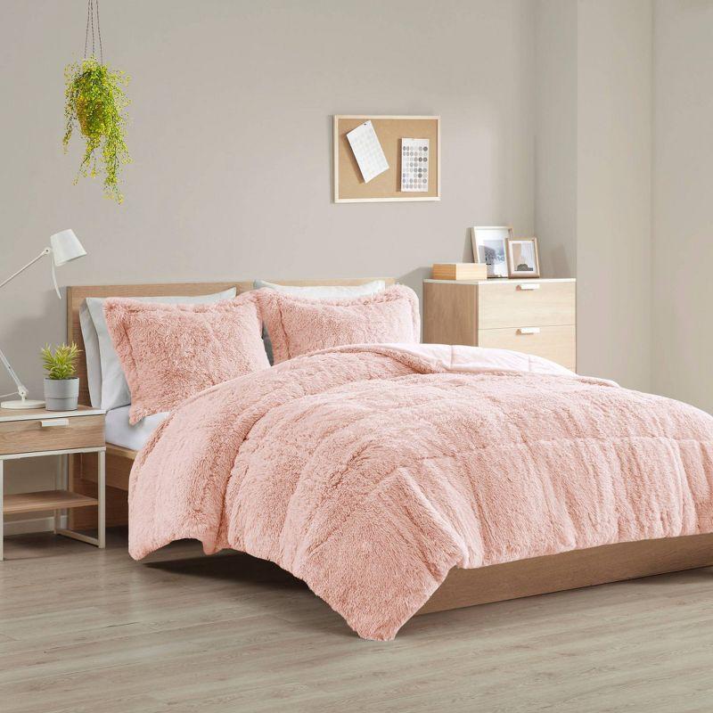 Intelligent Design Malea Shaggy Faux Fur Comforter Mini Set