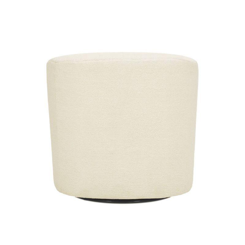 Latitude Run® Swivel Mid-Century Modern Accent Tub Chair with Faux Shearing Upholstery and Hidden Base