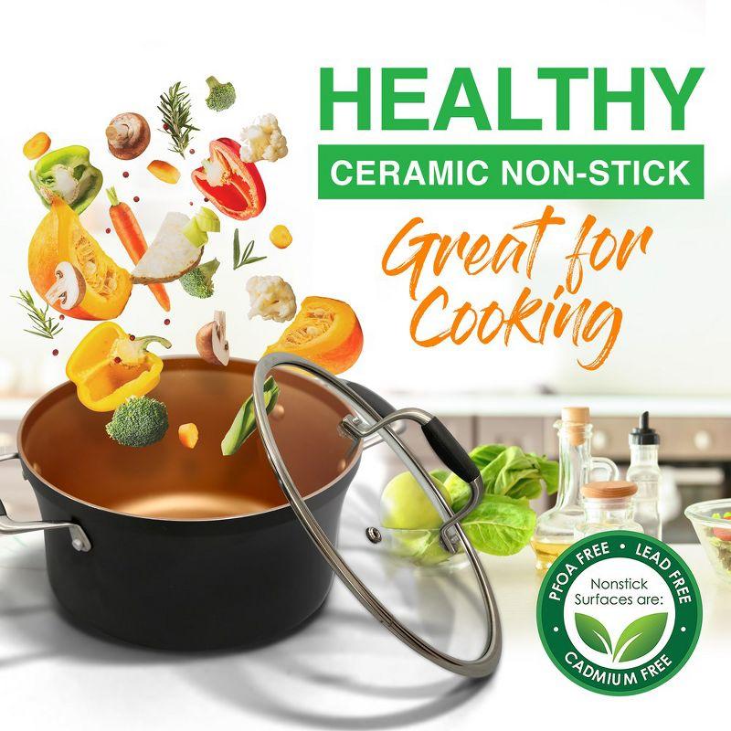 NutriChef 14 - Piece Non-Stick Aluminum Cookware Set
