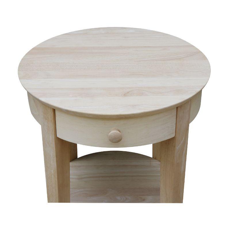 Solid Wood Top End Table with Storage