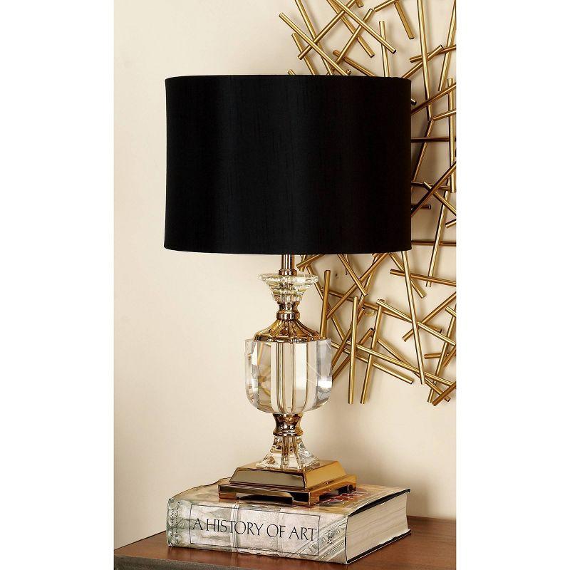 Crystal Table Lamp with Drum Shade Gold - Olivia & May: Faux Silk Shade, No Assembly, Modern Decor