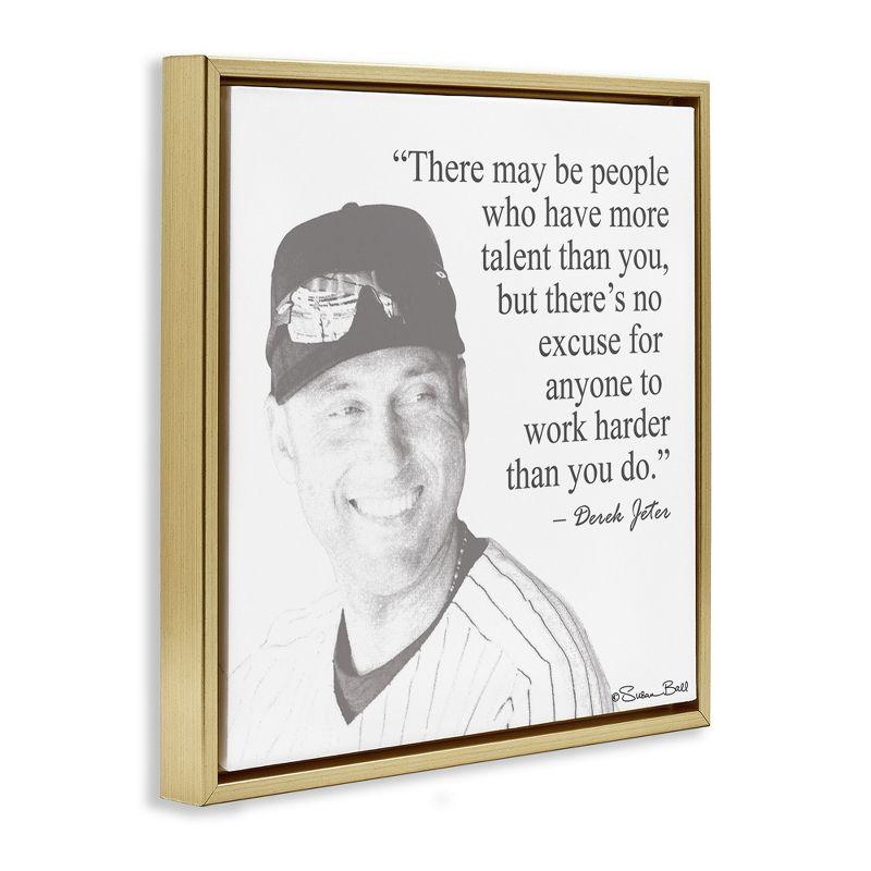 Stupell Industries Work Hard Derek Jeter Quote, 25" x 25"