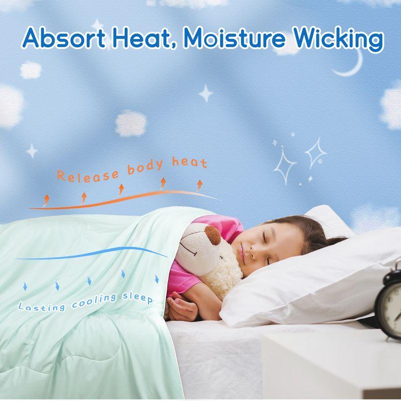 Catalonia Reversible Cooling Blanket, Lightweight Summer Comforter for Hot Sleepers, Silky Soft Summer Duvet Throw Size, 50 x 60 inches, Soft Breathable